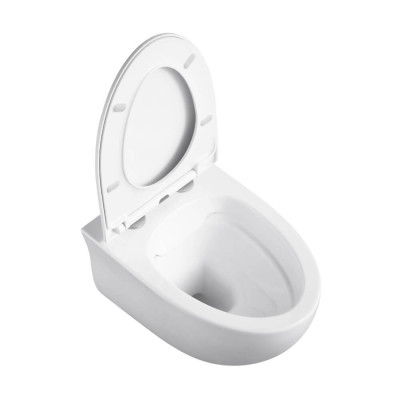 Подвесной унитаз Black & White W-751, безободковый, с покрытием Anti-Dirt