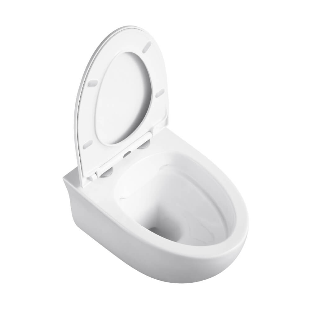 Подвесной унитаз Black & White W-751, безободковый, с покрытием Anti-Dirt