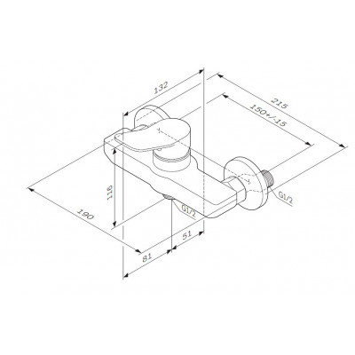 Смеситель для душа хром AM.PM X-Joy F85A20000