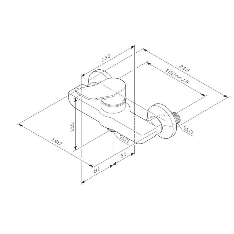 Смеситель для душа хром AM.PM X-Joy F85A20000