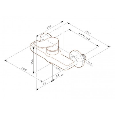Смеситель для душа черный AM.PM X-Joy F85A20022