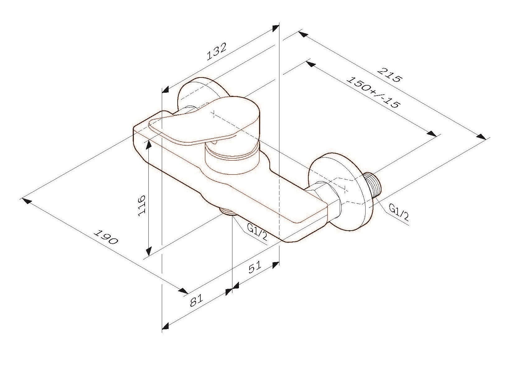 Смеситель для душа черный AM.PM X-Joy F85A20022
