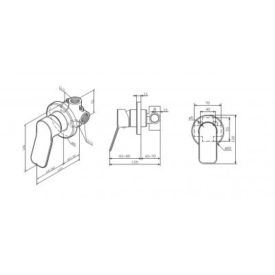 Смеситель для душа встраиваемый хром AM.PM X-Joy F85A65000