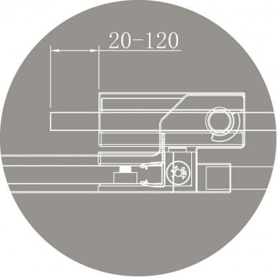 Душевой уголок 80/90х90/100x195см CezaresSLIDER-AH-2-80/90-90/100-GRIGIO-NERO, стекло Grigio (серое), профиль (Nero) черный