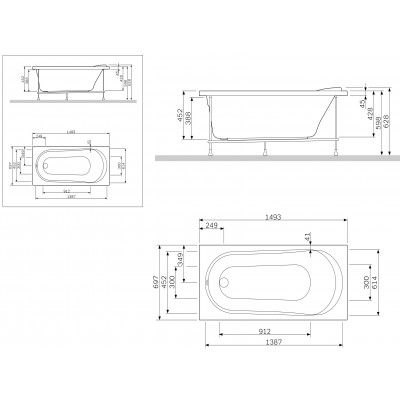 Фронтальная панель для акриловой ванны 150x55см Am.pm Spirit W85A-150-070W-P
