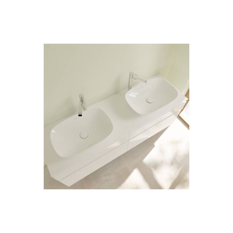 Раковина 56x38x15см Villeroy&Boch Loop&Friends, Альпийский белый CeramicPlus, с переливом, нешлифованный