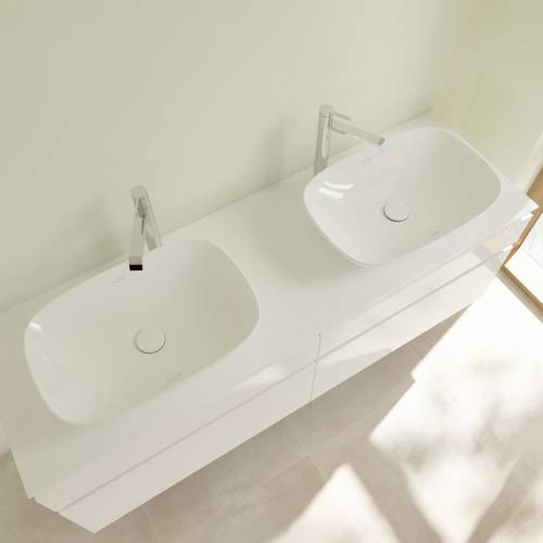 Раковина 56x38x15см Villeroy&Boch Loop&Friends, Альпийский белый CeramicPlus, с переливом, нешлифованный