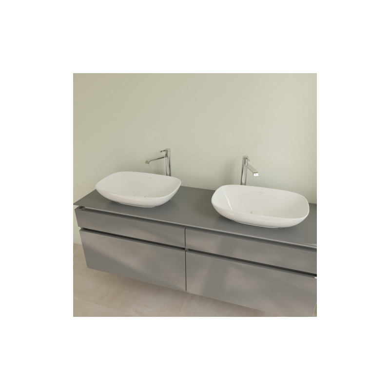 Раковина 56x38x15см Villeroy&Boch Loop&Friends, Альпийский белый CeramicPlus, с переливом, нешлифованный