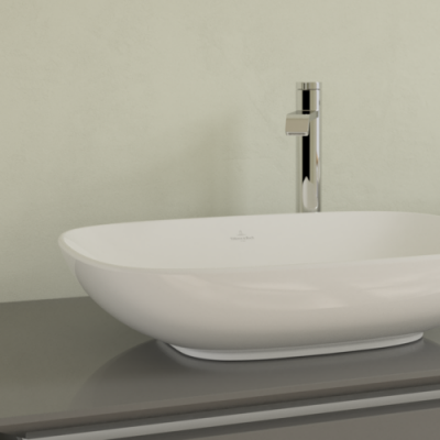 Раковина 56x38x15см Villeroy&Boch Loop&Friends, Альпийский белый CeramicPlus, с переливом, нешлифованный