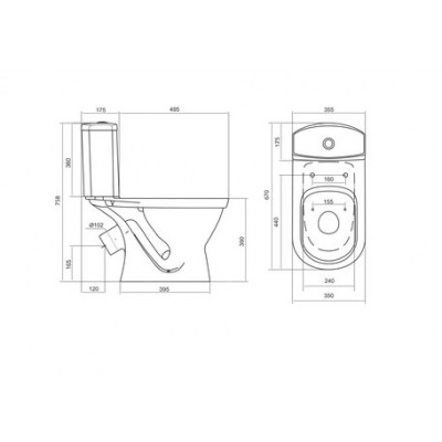 Бачок Santek Алькор с крышкой 1WH301860