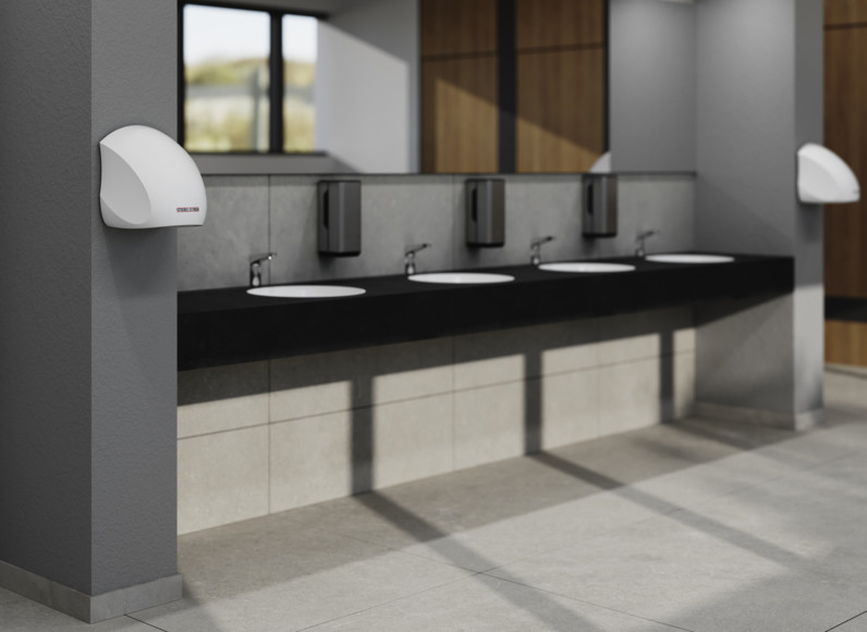 Сушилка для рук STIEBEL ELTRON Ultronic W с белым глянцевым алюминиевым корпусом