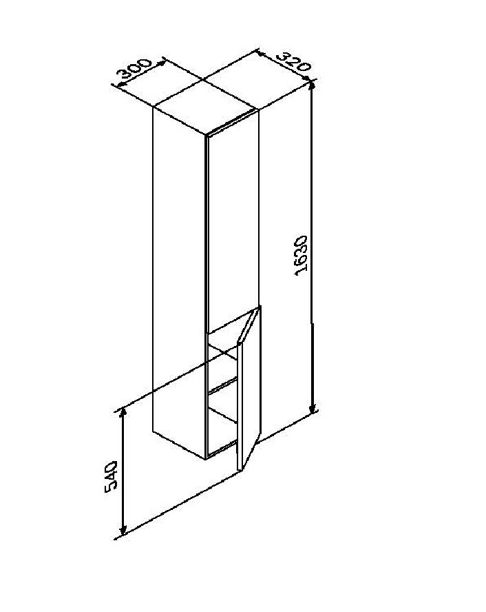 Шкаф-пенал подвесной правый графит 30х32х163см Am.pm Gem M90CHR0306GM