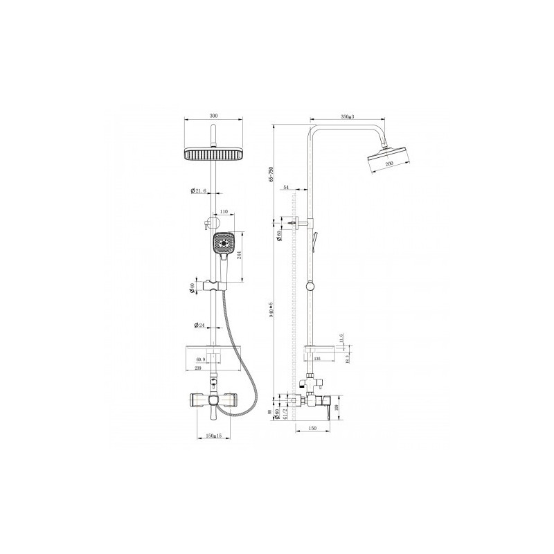 Душевая стойка со смесителем хром Lemark Evitta LM0560C