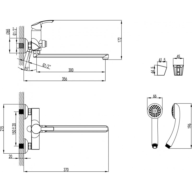 Смеситель для раковины хром Lemark Point LM1157C
