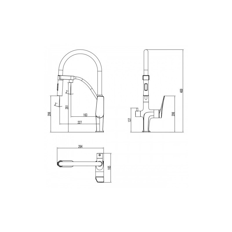 Смеситель для кухни черный/хром Lemark Comfort LM3074C