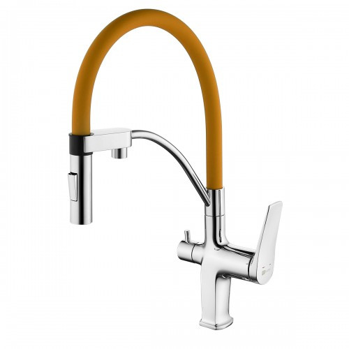 Смеситель для кухни оранжевый/хром Lemark Comfort LM3074C-Orange
