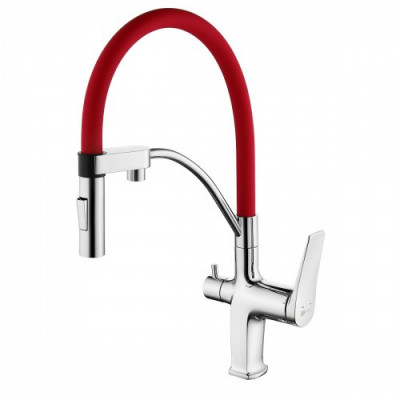 Смеситель для кухни красный/хром Lemark Comfort LM3074C-Red