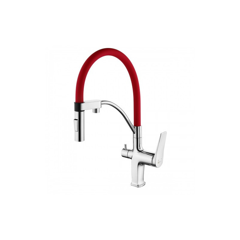 Смеситель для кухни красный/хром Lemark Comfort LM3074C-Red
