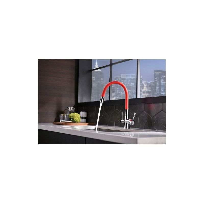 Смеситель для кухни красный/хром Lemark Comfort LM3075C-Red