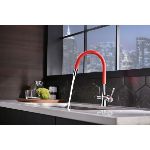 Смеситель для кухни красный/хром Lemark Comfort LM3075C-Red