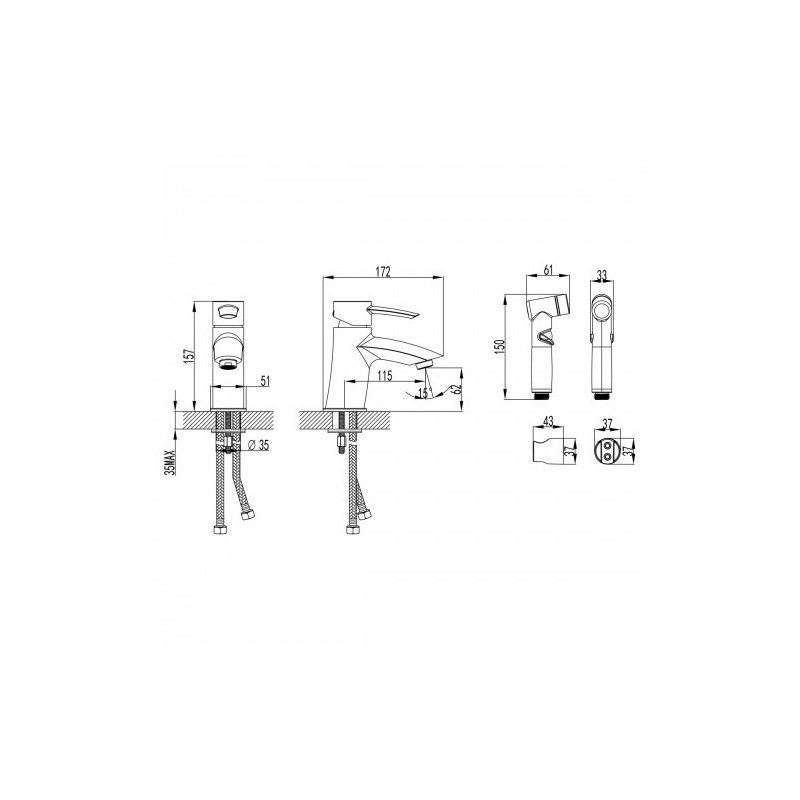 Смеситель для раковины и биде хром Lemark Atlantiss LM3216C