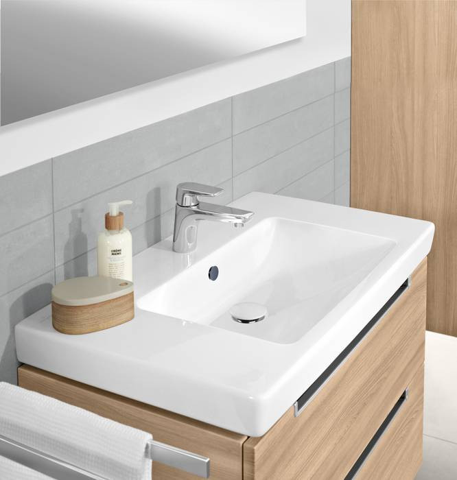 Нажимной донный клапан Villeroy&Boch с керамической крышкой, 72 x 72 x 100 mm, Альпийский белый