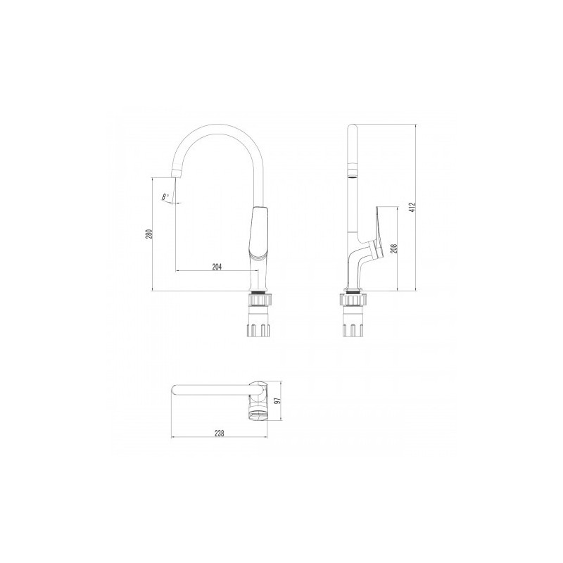 Смеситель для кухни черный/розовое золото Lemark Bronx LM3705BLR