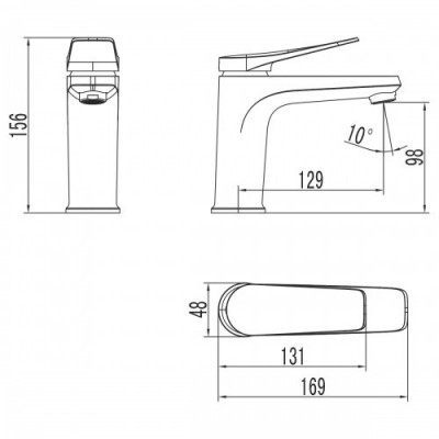 Смеситель для раковины черный Lemark Bronx LM3706BL
