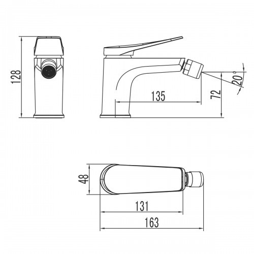 Смеситель для биде черный Lemark Bronx LM3708BL