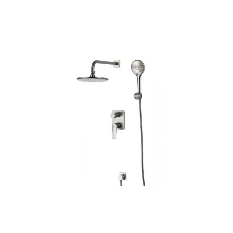Смеситель для ванны и душа встраиваемый графит Lemark Bronx LM3729GM
