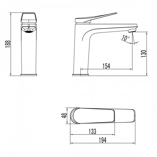 Смеситель для раковины графит Lemark Bronx LM3737GM