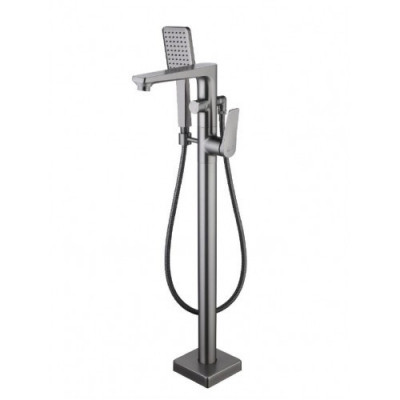 Смеситель для ванны напольный графит Lemark Bronx LM3744GM