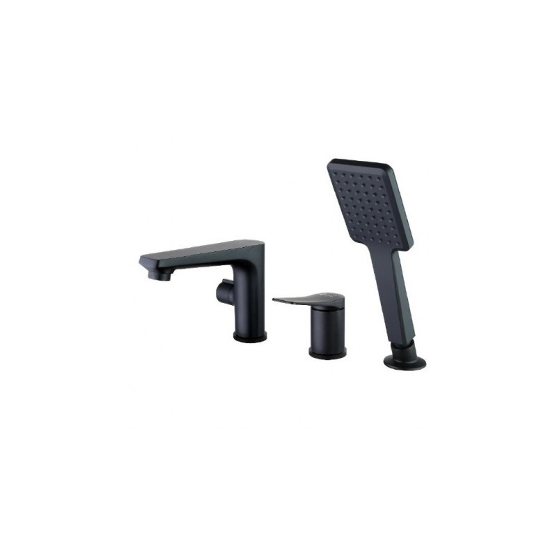Смеситель на борт ванны черный Lemark Bronx LM3745BL