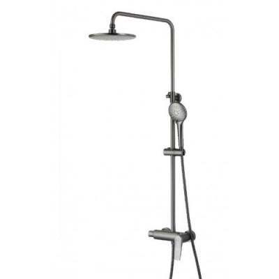 Система для душа со смесителем графит Lemark Bronx LM3760GM
