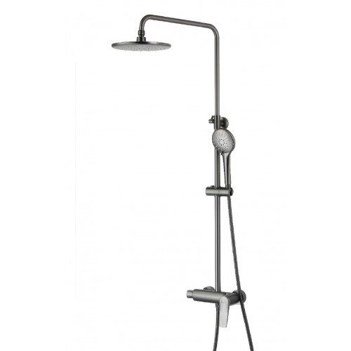 Система для душа со смесителем графит Lemark Bronx LM3760GM