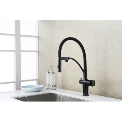 Смеситель для кухни черный Lemark Bronx LM3761BL