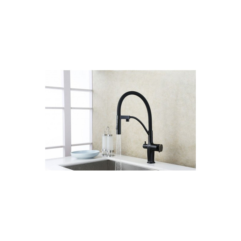 Смеситель для кухни черный Lemark Bronx LM3761BL