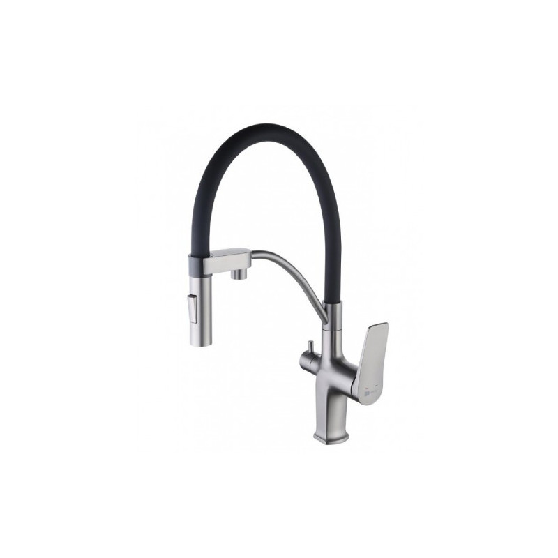 Смеситель для кухни черный/графит Lemark Bronx LM3761GM