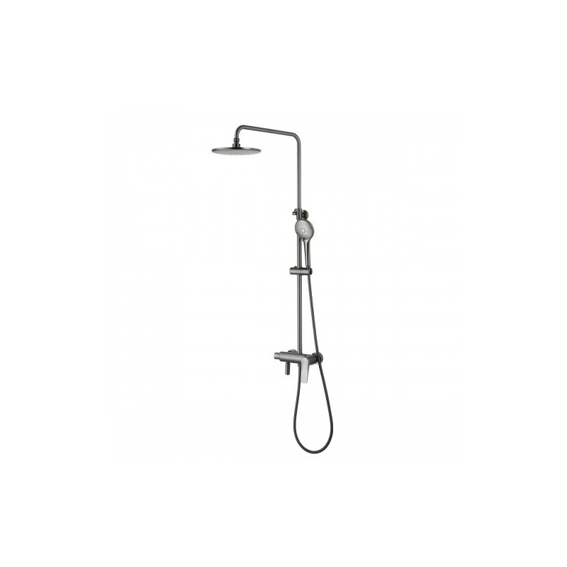 Система для душа со смесителем графит Lemark Bronx LM3762GM