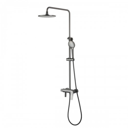 Система для душа со смесителем графит Lemark Bronx LM3762GM