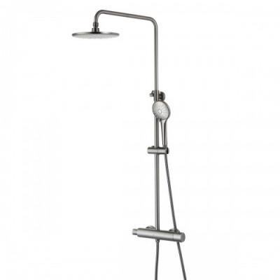 Система для душа с термостатическим смесителем графит Lemark Bronx LM3770GM