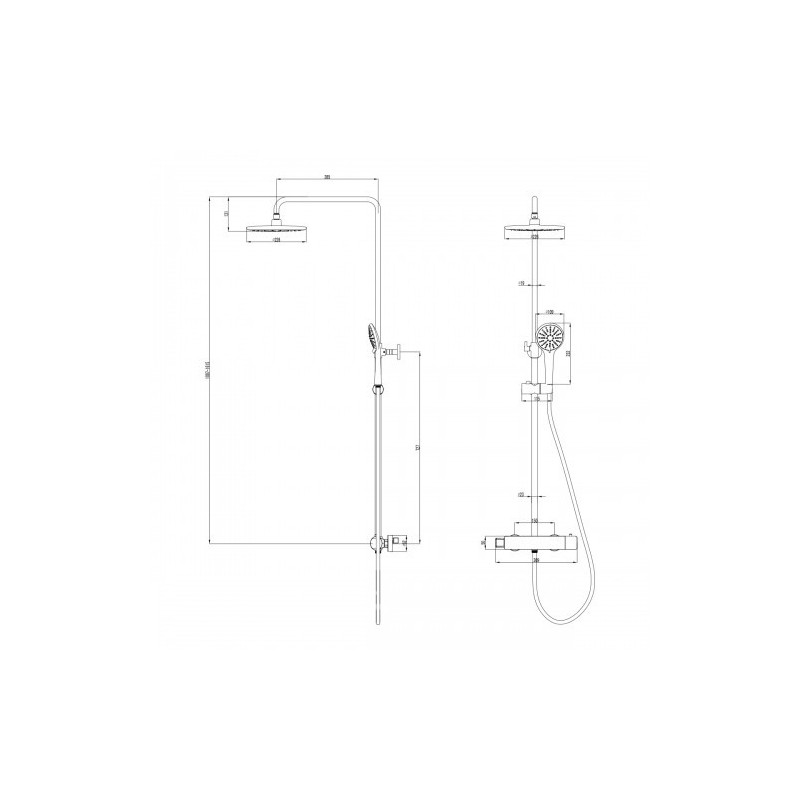 Система для душа с термостатическим смесителем графит Lemark Bronx LM3770GM