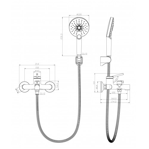 Смеситель для ванны хром Lemark Minima LM3814C