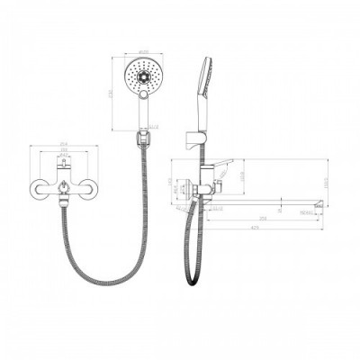 Смеситель для ванны хром Lemark Minima LM3851C