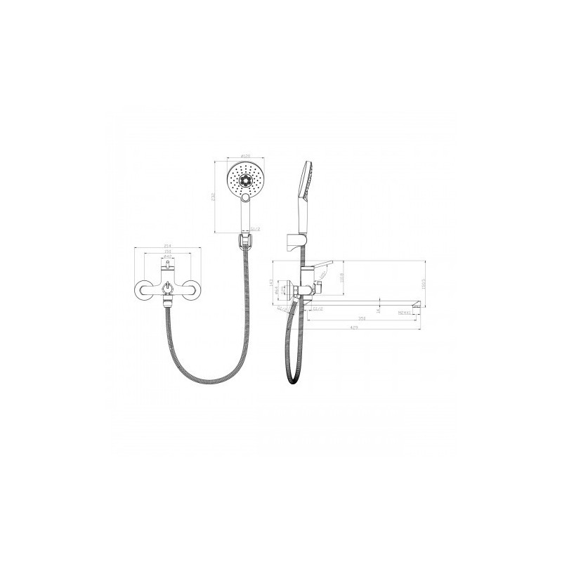 Смеситель для ванны хром Lemark Minima LM3851C