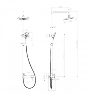 Система для душа со смесителем хром Lemark Minima LM3860C