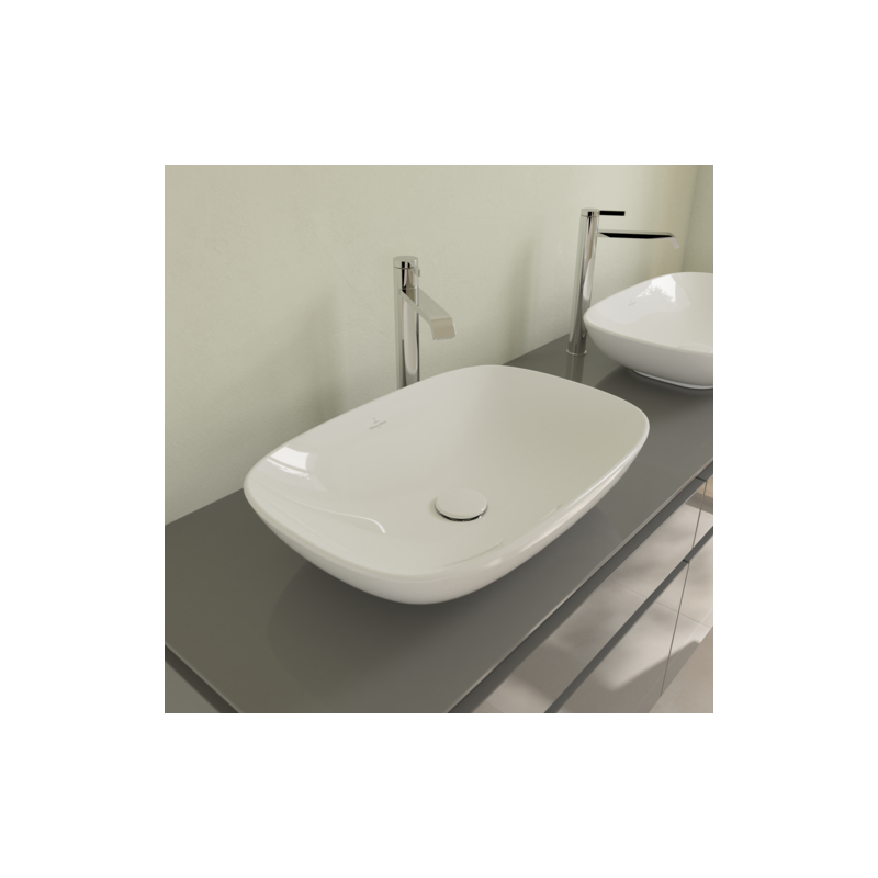 Раковина 56x38x15см Villeroy&Boch Loop&Friends, Альпийский белый, с переливом, нешлифованный
