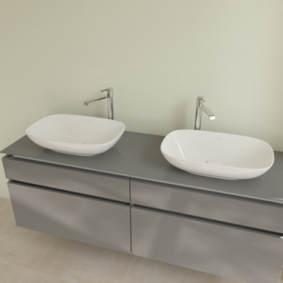 Раковина 56x38x15см Villeroy&Boch Loop&Friends, Альпийский белый, с переливом, нешлифованный