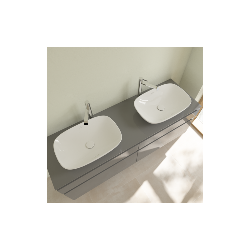 Раковина 56x38x15см Villeroy&Boch Loop&Friends, Альпийский белый, с переливом, нешлифованный