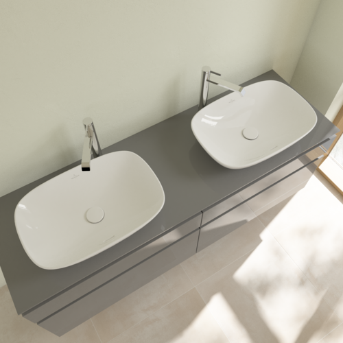 Раковина 56x38x15см Villeroy&Boch Loop&Friends, Альпийский белый, с переливом, нешлифованный